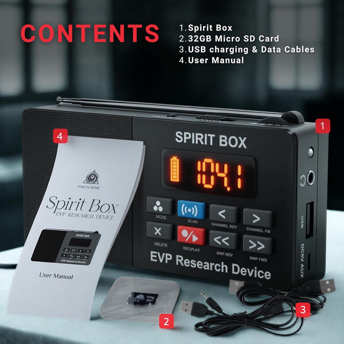 PARANORMIC Spirit Box —  Handheld EVP Ghost Hunting Kit (with 32GB SD Card)